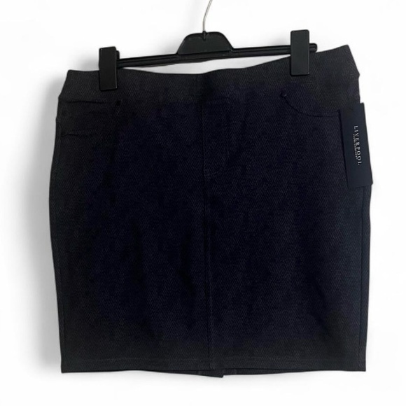Liverpool Jean Co. Skirt Sz 14 Black/Gray Textured Casual Work Wear - Picture 1 of 8